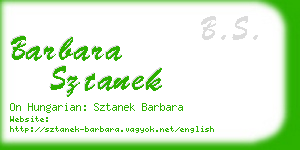 barbara sztanek business card